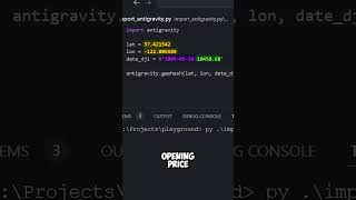Import Antigravity EASTER EGG python shorts programming [upl. by Latsyc]