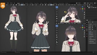 How to make Anime girl in Blender 【Blender 42】 [upl. by Charla461]