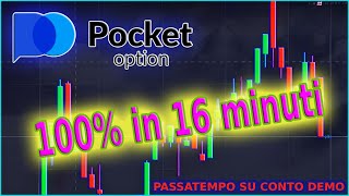 POCKET OPTION  100 in 16 minuti su Conto Demo Dimostrazione pratica su opzioni binarie [upl. by Ducan]