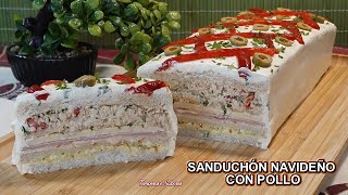 SANDUCHÓN NAVIDEÑO CON POLLO El Más Sabroso y Fácil de Todos [upl. by Wyly]