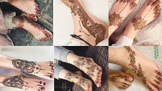 pero ki mehndi ky design💜foot mehndi design simple [upl. by Netsirt]