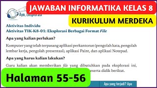 Kunci Jawaban Informatika Kelas 8 Halaman 55 56 Kurikulum Merdeka Aktivitas TIKK801 [upl. by Rabassa]