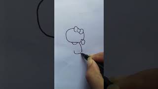 Kitty drawing easyart drawing viralvideo [upl. by Ahsirkal]