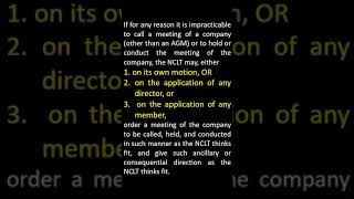 Power of NCLT to call EGMSECTION 98 OF COMPANIES ACT 2013companylawexam lawcorporategovernance [upl. by Walter]