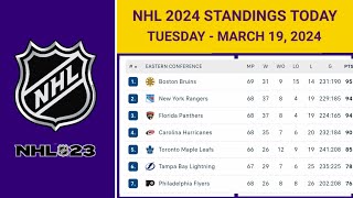 NHL Standings Today as of March 19 2024 NHL Highlights  NHL Reaction  NHL Tips [upl. by Strohl]