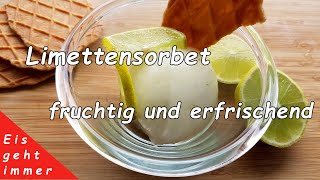 Limetten Sorbet einfach selber machen Rezept [upl. by Nosnibor]