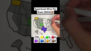 Superbowl Wins Per State 2024🇺🇸 usa unitedstates map geography states superbowl [upl. by Acina]