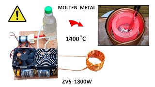 12v to 48v 50A ZVS Induction Heater for Melting Metals  1800W [upl. by Wollis842]