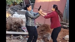 Cid Purvi and Shreya Fight  Making of Cid Eye Gang Episode [upl. by Ynohtnad]