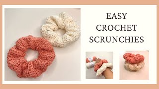 EASY CROCHET SCRUNCHIES  CROCHET BY BEV [upl. by Randolph189]