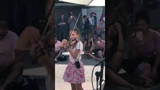 9yearold girl playing violin in public  People are amazed by Karolina Protsenko [upl. by Yla]