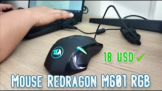 Mouse Redragon M601 RGB  Centrophorus2  Mouse Gamer por 18 USD  Unboxing y Personalización [upl. by Lattimer]