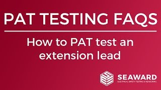 How to PAT test an extension lead  Seaward [upl. by Karsten]