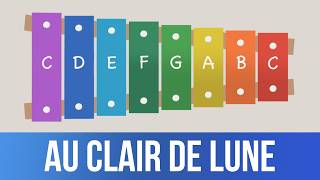 How to play Au Clair de Lune on a Xylophone Easy Songs Tutorial [upl. by Nirahs526]