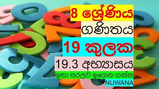 grade 8 maths193 අභ්‍යාසය19 කුලක nuwana [upl. by Millar334]