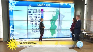 VäderLinda quotLångt ifrån normalt snödjup för säsongenquot  Nyhetsmorgon TV4 [upl. by Llehsad]