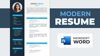 How to Create Resume in MS Word  Modern Resume Template  How to Make CV [upl. by Hyacinthie808]