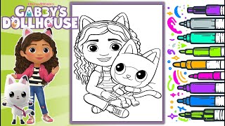 Coloring Gabbys Dollhouse  Gabby and Pandy Paws Coloring Pages [upl. by Zizaludba]