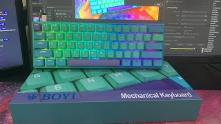 BOYI Wired 60 Mechanical Gaming Keyboard Mini RGB Cherry MX Switch PBT Keycaps [upl. by Siesser]