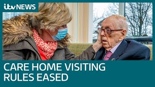 Families to be reunited under easing of care home visit rules in England  ITV News [upl. by Todd]