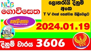 Govisetha 3606 20240119 lottery results Lottery Results Lotherai dinum anka 3606 NLB Lotte [upl. by Bourn136]