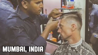 Dharavi Slum Mumbai India Skin Fade Barber Experience [upl. by Harlamert668]