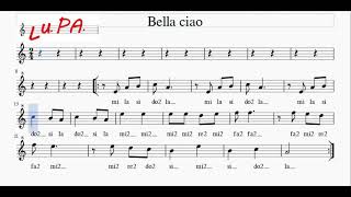 Bella ciao  Karaoke  Flauto  Spartito  Note  Karaoke  Canto  Instrumental [upl. by Keene760]