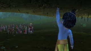 Shri Krishna Lift Govardhan Parvat  भगवान श्री कृष्ण ने इंद्र का अहंकार उतारा [upl. by Ylas]