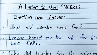 A Letter to God  Class 10 English Chapter 1  Question and Answer with hindi explanation [upl. by Dijam]