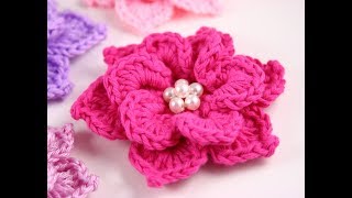 Flor de dos capas de ganchillo crochet [upl. by Olin]