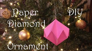 DIY Paper Diamond Ornament  Kako napraviti novogodisnji ukras od papira  lampion dijamant [upl. by Jacklin]