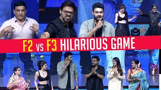 F2 vs F3 Hilarious Game  F3 Movie FUNtastic Event  Venkatesh Varun Tej  Shreyas Media [upl. by Adnovahs]