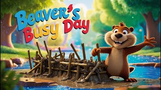 Beavers Busy Day  Animated Song Teaching About Beavers [upl. by Joleen]