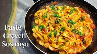 Paste cu creveti si sos rosu  Gata in 10 minute  Delicii Simple [upl. by Leiru47]