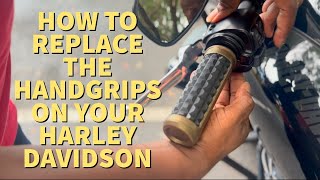 Harley Davidson Dominion Hand Grips Install harleydavidson motorcyclehandgrips [upl. by Dripps311]