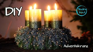 Adventskranz selber machen  Weihnachtsdeko aus Naturmaterial  Anleitung  Adventskranz  DIY [upl. by Jordana]