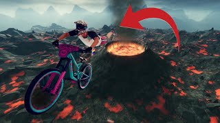 I JUMPED MY BIKE OVER GIANT VOLCANO IN DESCENDERS [upl. by Aicenek70]