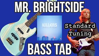 Mr Brightside  Bass Tab  Standard Tuning play along tab in video  The Killers [upl. by Ulrike]