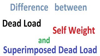 Difference between Dead Load Self Weight amp Superimposed Dead Load [upl. by Lertnahs]