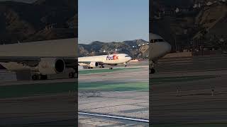 FedEx 767 takeoff form Burbank airport burbankairport aviation burbank [upl. by Isacco]