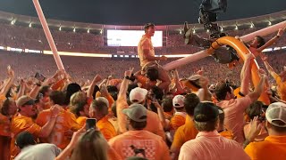 CHAOS Tennessee fans rush field tear down goalpost after beating Alabama [upl. by Collete874]