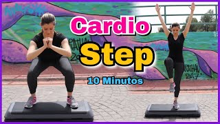 Rutina para ADELGAZAR RAPIDO  Cardio Step 10 Minutos  NatyGlossGym [upl. by Yeniar]