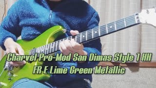 Charvel ProMod San Dimas Style 1 HH FR E Lime Green Metallic demonstration エレキギター 速弾き [upl. by Yarahs]