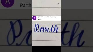 Lettering my subscribers name 🥰Joinparth shorts [upl. by Olmstead916]