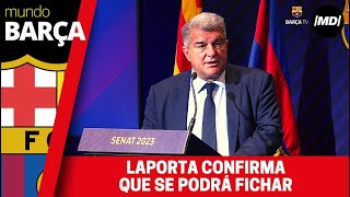 Laporta ante el Senado quotPodremos inscribir jugadores importantesquot [upl. by Nilrah]