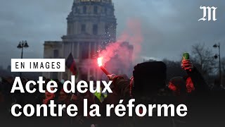 Réforme des retraites  les images de la 2eme journée de manifestations [upl. by Cj]