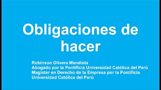 Obligaciones de hacer [upl. by Nicoli]