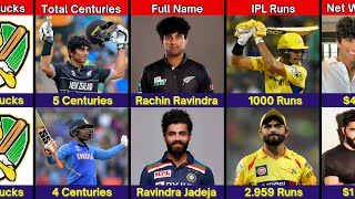 Comparison Rachin Ravindra VS Ravindra Jadeja  BioTestODIT20IIPL  Detailed Comparison [upl. by Melvin]