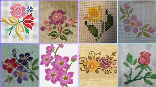 Floral cross stitch Hand embroidery thick cotton  Beautifull Hand cross stitch [upl. by Almeida586]