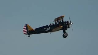 Take off STEARMAN KAYDET E75  N4712V  final tribute  action  Ostend Airport [upl. by Yrahcaz]